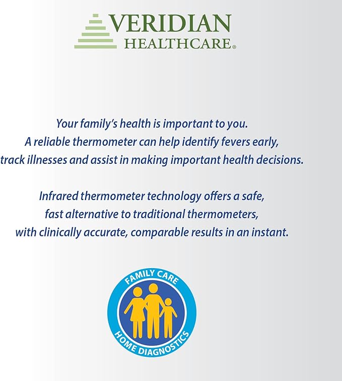 Veridian Non-Contact Thermometer LED Display 09-313 1 Each