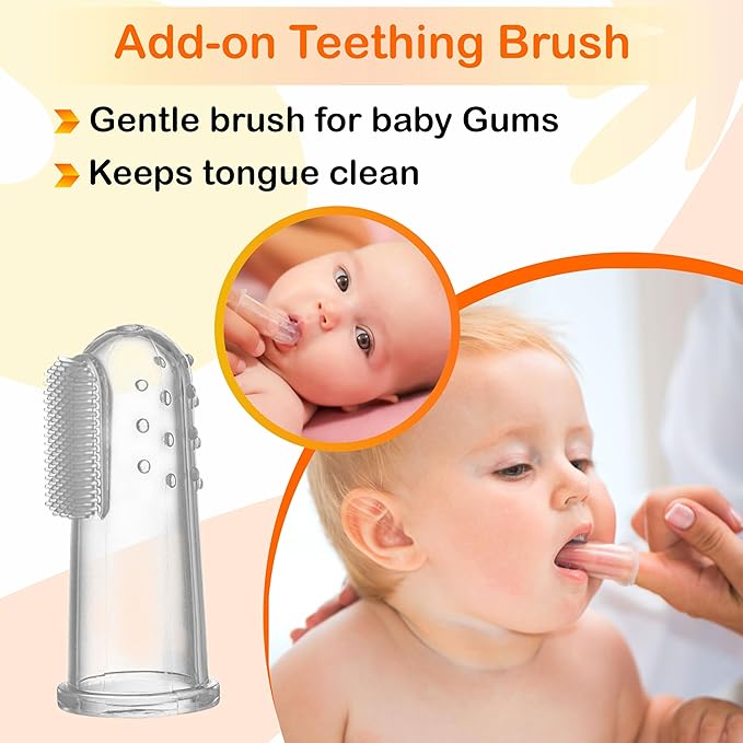 Baby Teether Tubes - Pack of 4 Hollow Teething Sticks with 1 Cleaning Brush & Toothbrush - 100% Food Grade Silicone, BPA Free, and Dishwasher Safe - 4 Vibrant Colors for 6-18 Months Babies