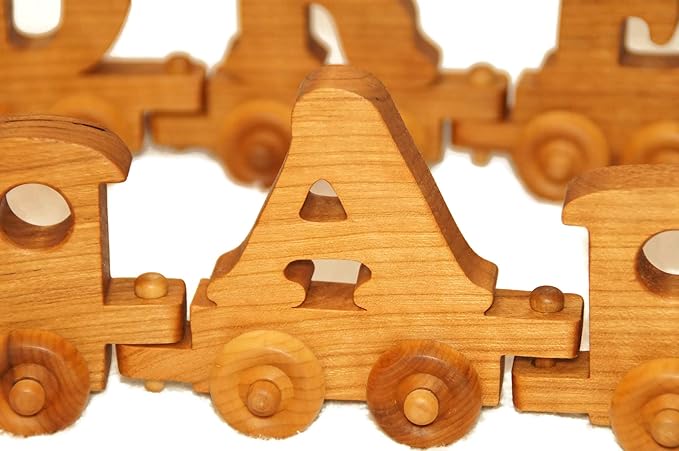 Personalized Wooden Letter Train Toy – Custom Name Train for Kids, Handmade Keepsake Gift for Birthdays, Easter Baskets, and Playrooms