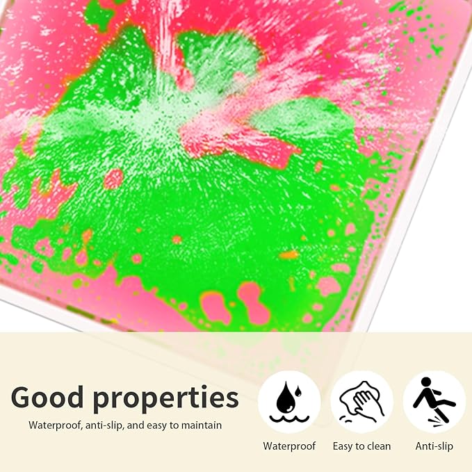 Liquid Sensory Floor Tiles for Kids: 12x12 Inch Active Play Mats for Kids Non-Toxic Leakproof - Non-Slip 6 Color-Changing Pads Stress Relief & Motor Skills Toys