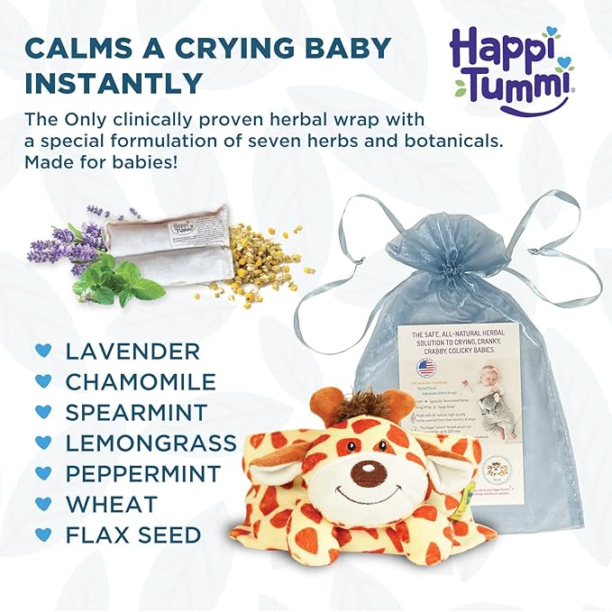 Happi Tummi Colic and Gas Relief for Babies and Infants- Heated Belly Wrap for Newborns - Aromatherapy Wrap for Upset Tummy and Constipation