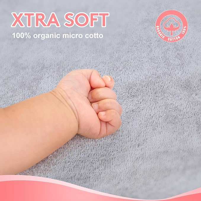 TBEZY Baby Hooded Towel with Unique Animal Design Ultra Soft Thick Cotton Bath Towel for Newborn (Hippo)