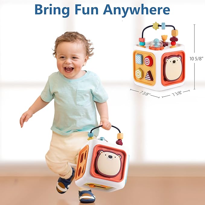 iPlay, iLearn Baby Learning Activity Cube, Montessori Sensory Toys for Toddlers 1-3, Infant Educational Busy Center, Travel Carseat Toy, Birthday Gifts for 6 9 12 18 Month, 1 2 3 Year Old Boys Girls