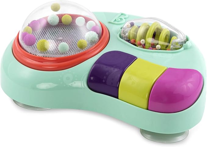 B. toys – Baby Activity Station – High Chair Suction Cup Toy with Music & Lights – Sensory Activity Center – Developmental Toys for Babies, Infants – whirly pop – 6+ Months