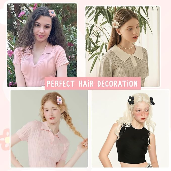CÉLLOT Flower Hair Clips,10 Pcs Non-Slip Flower Bows Alligator Clips Hair Accessories for Girls Toddlers Teens and Women