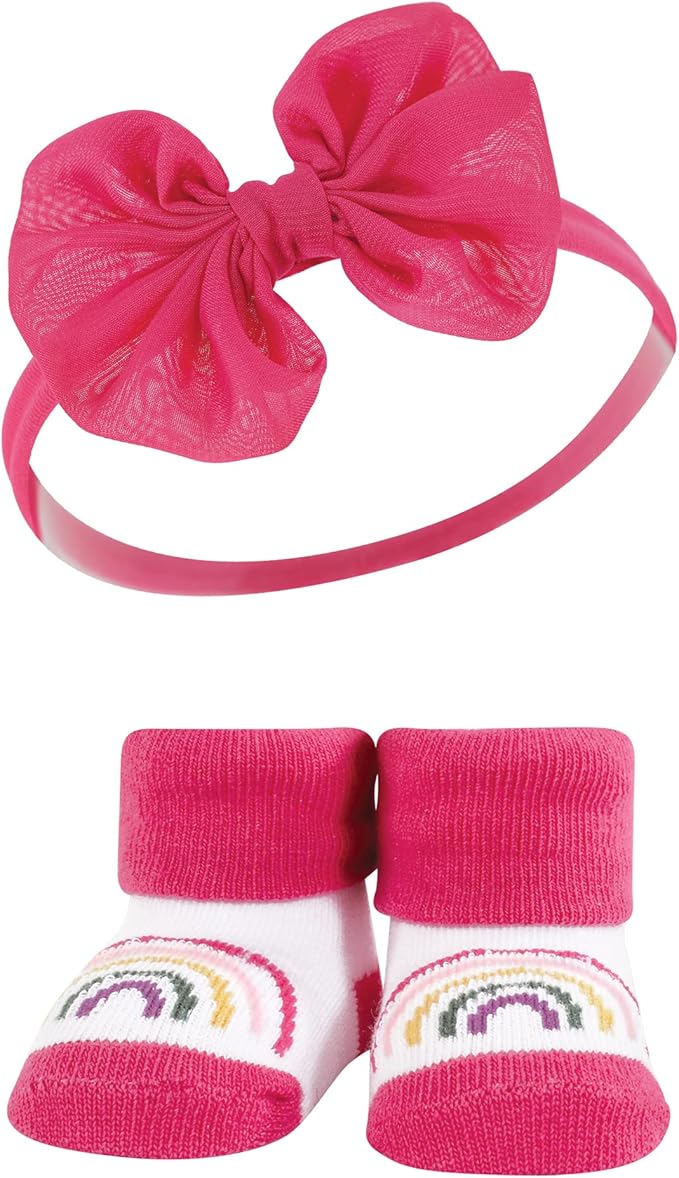 Hudson Baby Girl's Headband and Socks Giftset