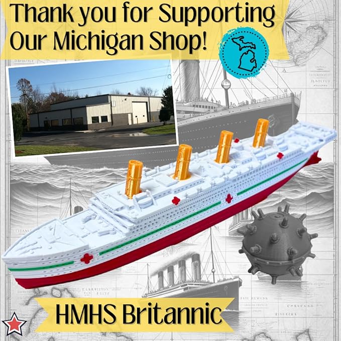 Britannic Bath Boat And Pool Toy,Break In Half RMS Titanic Toys For Kids, Historically Accurate Breakable Titanic Toy, Titanic Ship, Titanic Cake Topper (Britannic + Mine)