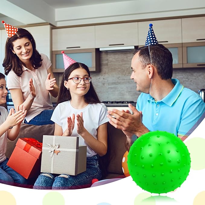 12PCS Bouncy Balls for Kids Toddlers, 7 Inch Sensory Balls Spiky Massage Stress Ball Bulk with Air Pump, Indoor Outdoor Sports Sensory Toys & Party Favors(Green)