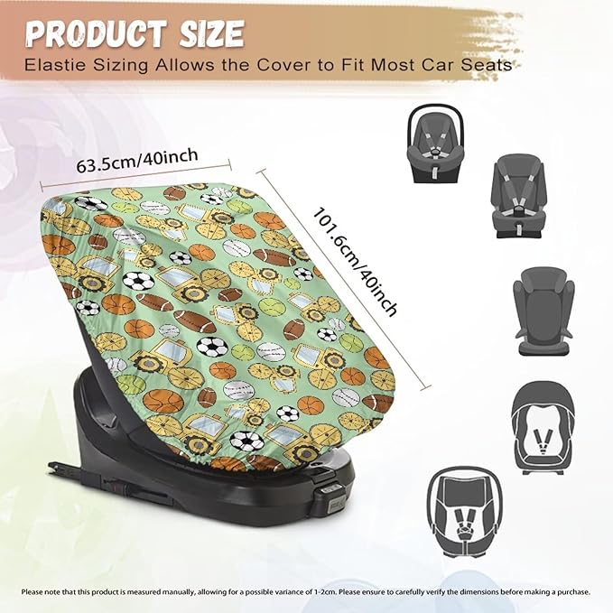 XYZCANDO Football Car Seat Sun Cover for Baby Fashion Car Seat Covers for Babies Boy Breathable Car Seat Sun Protection Portable Baby Car Seat Sun Shade Cover for Summer Gift for Birthday