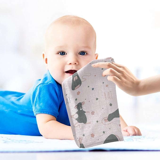 vvfelixl Baby Muslin Washcloths Rat Yoga Poses Baby Burp Cloths Cotton Baby Face Towel for Newborn Infants Boys Girls Soft and Absorbent 11.8 X 11.8 in, 3 Pack