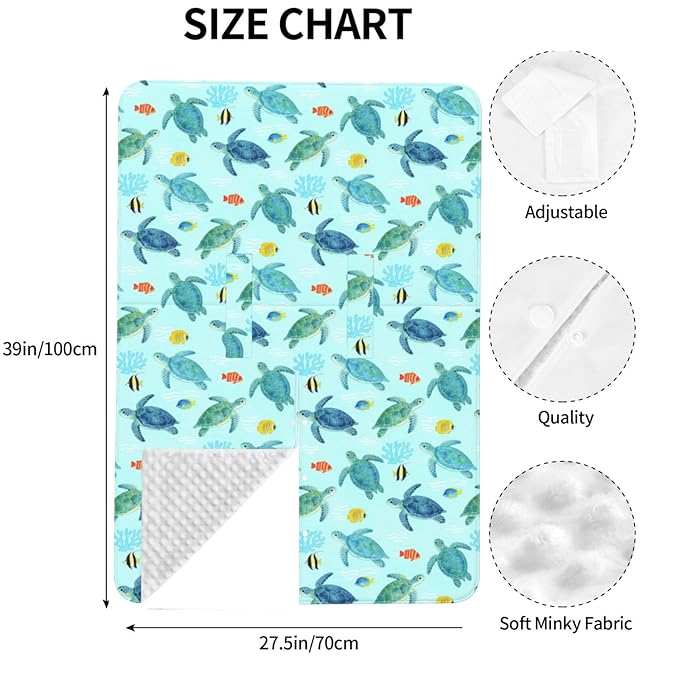 Sea Turtle Baby Car Seat Canopy Cover, Stroller Cover for Infant Toddler Ocean Beach Theme Stuff for All Seasons