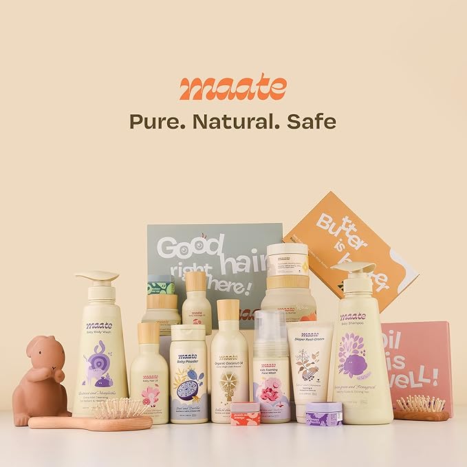 MAATE Baby Body Butter (50 gm) | Enriched with Pure Kokum Butter, Shea Butter, Orange & Saffron Oil | Baby Cream For Face, Skin & Body | Baby Body Butter For Kids 0-12 years | Baby Moisturizer Cream