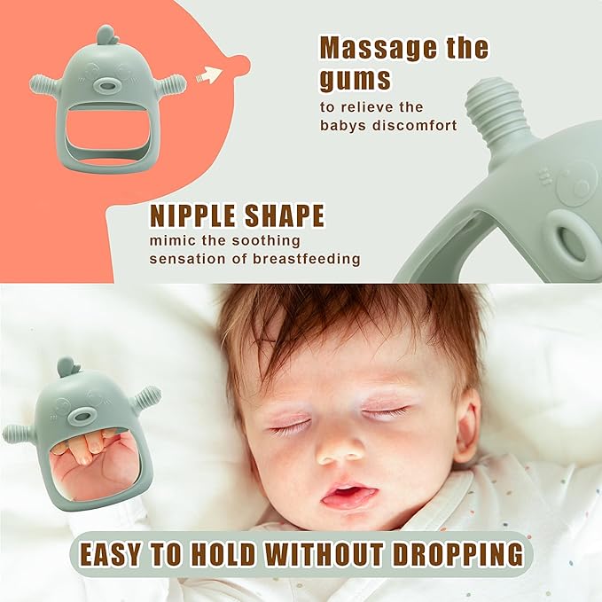 6-in-1 Baby Fruit Feeder Pacifier & Baby Food Feeder Set – Silicone Breastmilk Popsicle Mold with Freezer Tray, Teething Relief Toy, BPA Free Infant Feeder, 3 Sizes (S/M/L) Sacs (Pea Green)