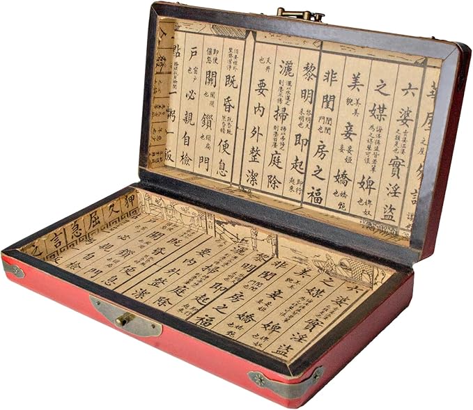 Larcele 11 Column Classic Wooden Abacus with Vintage Leather Box, Soroban for Study, Home Decorationt, Aging Treatment SP-03