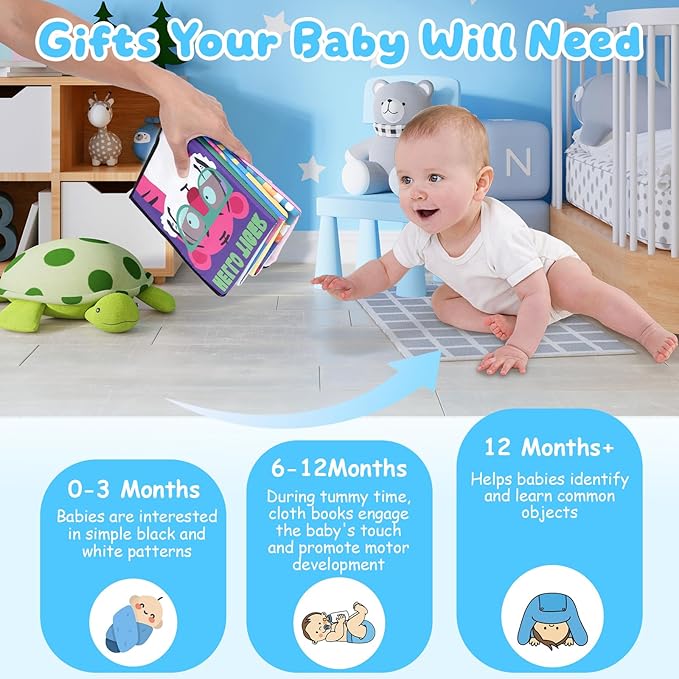 Baby Mirror Tummy Time Toy,High Contrast Baby Toys for Newborn,Extra-Large & Multi-Use Design Indestructible Baby Book Perfect 0-6-12 Months Infant Sensory Toys Gift
