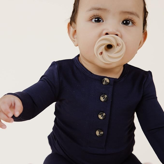 Doodle & Co. Holland Classic Pacifier for New Born Babies | BPA Free Natural Nipple Shape 100% Silicone for Infants | Helps Promote Healthy Oral Development | 3+ Months | Blush/Shore