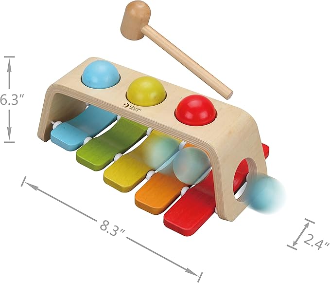 Classic World 2 in 1 Pound & Tap Bench Hammering Toy for 1 Year Baby Toddler Early Learning and Education