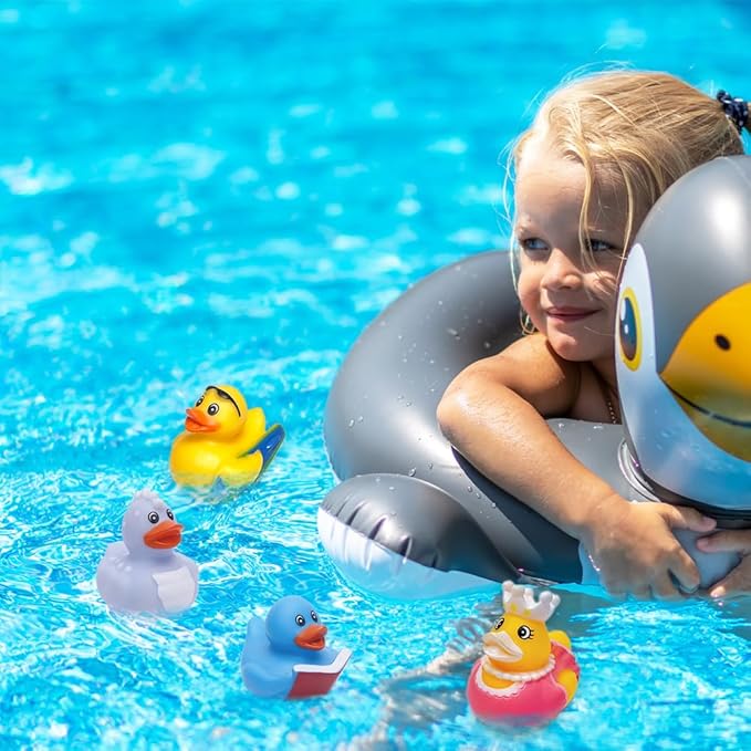 Cruise Ducks 70-Piece Adventure Kit: 20 Assorted Rubber Ducks, 20 Cruise Ship Tags & 30 Bands for Hiding Games, Bath Toys, Pool Fun, or Collectible Decor