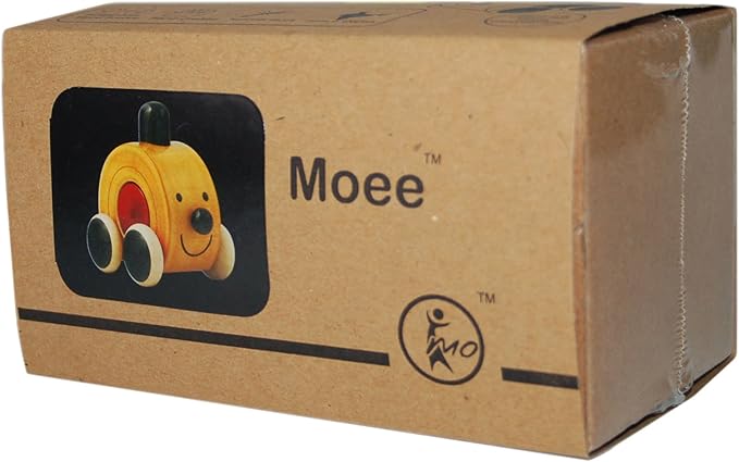 Maya Organic Handmade Wooden Cute Push Toy Made Using Natural Colors for Toddlers 1 Year Old and up, Helps in Early Education and Development | MOEE (RED)