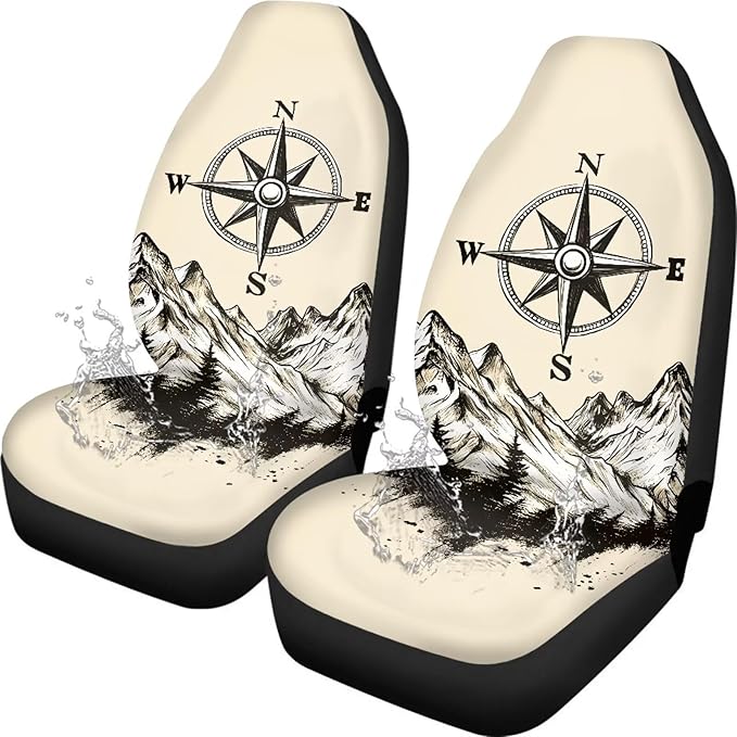Peak Waterproof Car Seat Cover Anti-Slip Back Fabric Automobile Front Seat Covers Easy to Install All-Season Protection Universal Vehicle Accessories