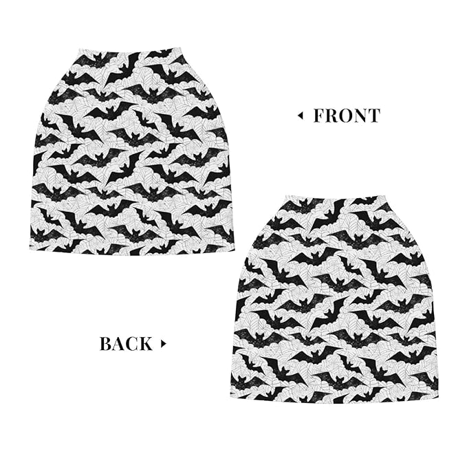 Black Bat Goth Baby Stuff Car Seat Cover for Baby Carseat Covers for Girl Boy Stretchy Soft Breathable Breastfeeding Infant Car Seat Canopy Carrier Cover