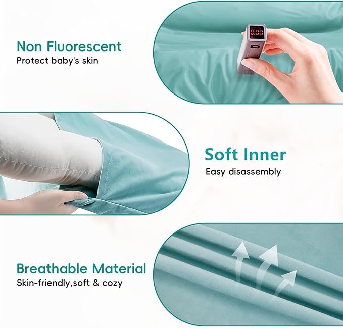 Baby Lounger for Newborn,Baby Play Mat Soft Cotton for Playtime & Sitting,Flat Babies Essentials Gifts Awake-Time for Boys & Girls 0-12 Months Home Travel(Peacock Green)