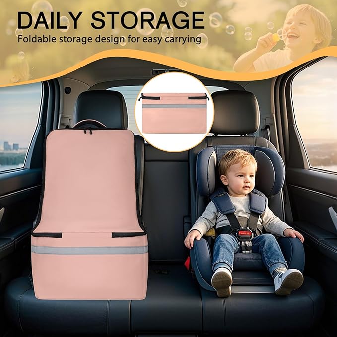 LARIPOP Car Seat Travel Bag for Airplane, Universal Gate Check Car Seat Bag, Padded Backpack with Waist Belt, Reflective Strips & Protective Feet, Fits Infant Convertible Booster Seats, Flesh
