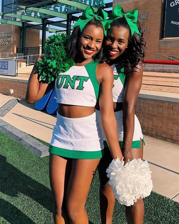 Pack of 2 Dark Green Jumbo Cheer Bow Hair Clips for School Girls Cheerleader Bows 8'' Dancing Softball Basketball Cheerleading Team Hair Accessories
