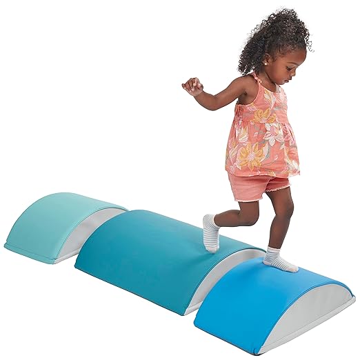 ECR4Kids SoftZone Colorful Log Climber Balance Builders, Beginner Playset, Contemporary, 3-Piece