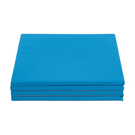ECR4Kids SoftZone Play Patch Activity Mat Squares, Modular Playmat, French Blue, 4-Pack