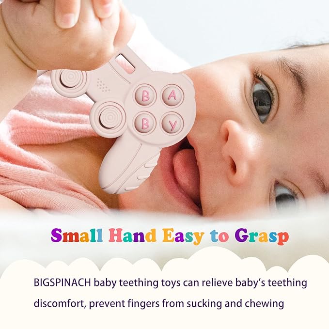BIGSPINACH Baby Video Game Controller Teether Toy Funny Baby Teething Toys for Babies Gamer Controller(Black