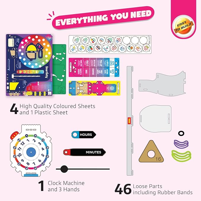 Smartivity DIY Interactive Clock with Stationary Organiser for Kids Ages 8-14 | Features an Infinity Calendar | Birthday Gift for Boys&Girls | STEM Educational Toy for 8,9,10,11,12,13,14 Years