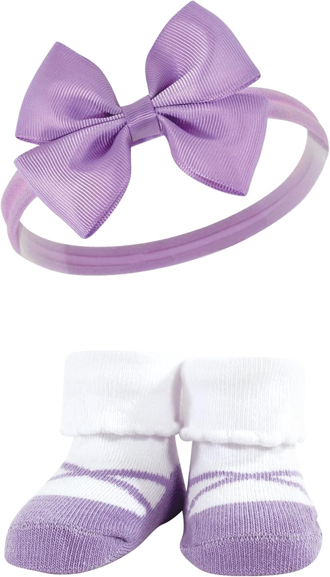 Hudson Baby Girl's Headband and Socks Giftset