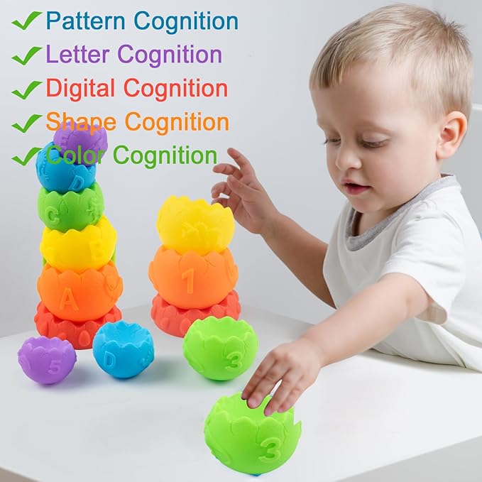 Baby Educational Sensory Ball Toy for Toddlers 1-3 Years, Preschool Stacking Blocks Montessori Toys for Babies Gifts 1 2 3 Years Old