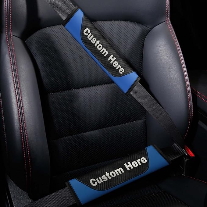 Custom Seat Belt Cover Pad - Personalized Carbon Fiber Seatbelt Shoulder Cushion, Auto Accessories for Cars Trucks SUVs