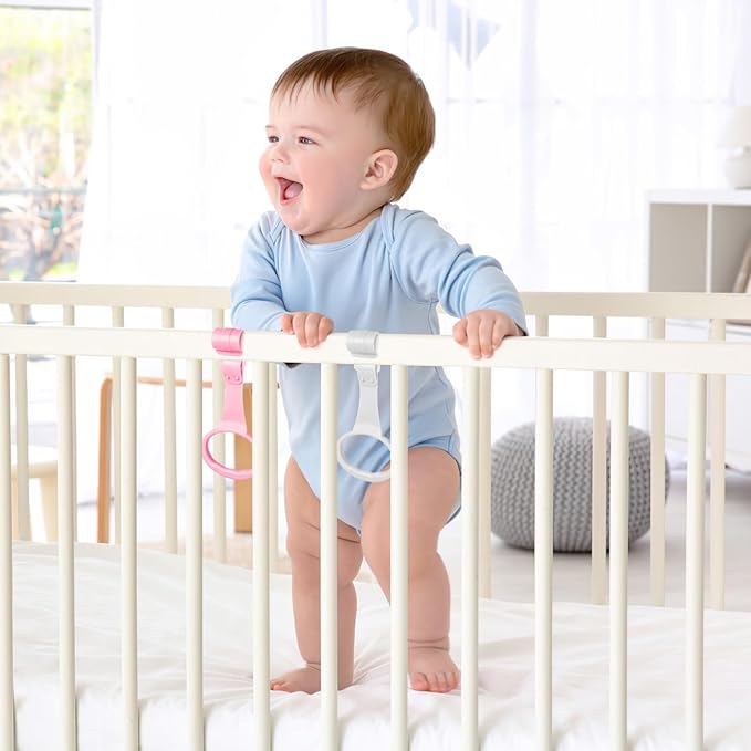 TOYANDONA Pull up Rings 4 Pack Toddler Rings Stand up Walking Assistant Handles Easy Install Accessories for Infant Coordination Training