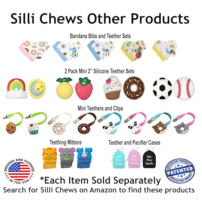 Rainbow Teether Celestial Sun Teethers for Babies BPA Free - Silicone Baby Teether Toys 2" Teething Gift Set