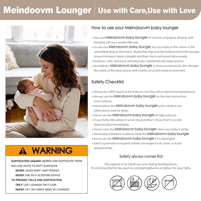 Baby Lounger - Snuggle Cozy Me Infant Lounger for Newborns | Breathable & Soft, Portable Awake-Time Pad, Essential Baby Gift (Lounger Cover Included)