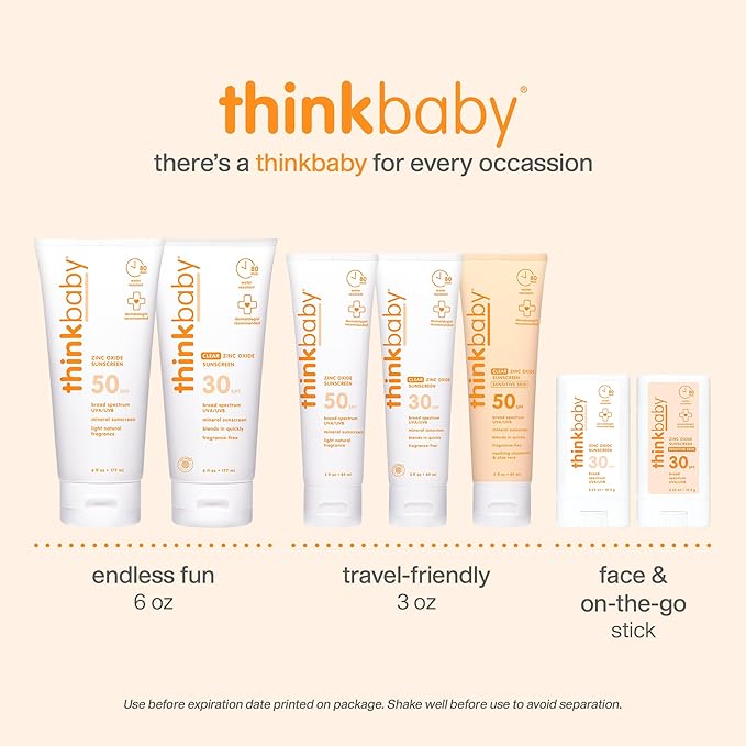 Thinkbaby Aloe Vera Gel After Sun Relief Lotion, 8 Fl Oz – EWG Verified Natural After Sun Skincare for Face & Body - Hydrating, Soothing & Moisturizing Sunburn Solution for Babies & Toddlers