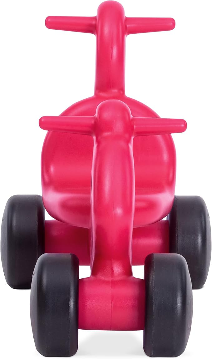 Careplay 2-in-1 Squirrel Push & Ride-on Toy, Indoor & Outdoor Use, Low Profile Seat, Recommended for Children up to 50lbs, Durable Construction, Made in The USA, Red