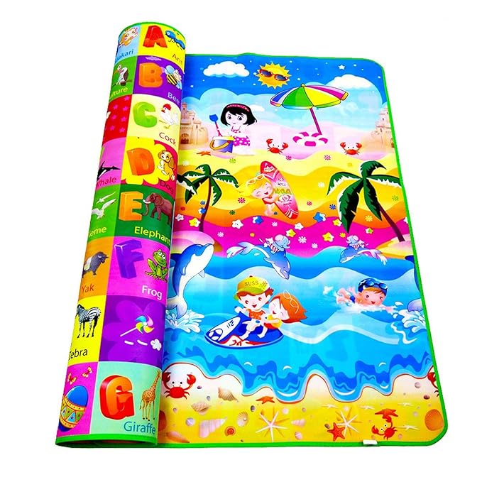 Reversible Baby Crawler Mat, Foldable, Washable Farm Pattern, Large, Non-Slip Play Mat for Infant, Toddler, Nursery, Home