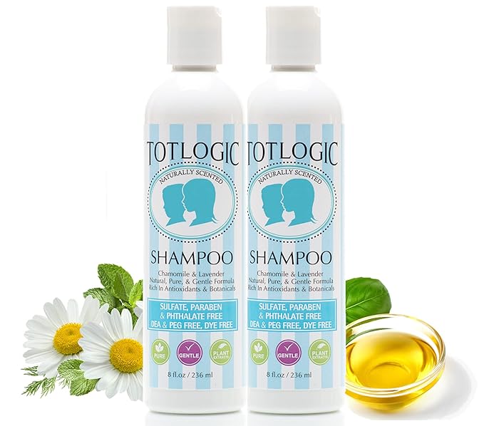 TotLogic Sulfate Free Baby Shampoo, 8 oz, Original Scent (2-Pack) - No Phthalates, No Formaldehyde, Infused With Natural Antioxidants and Botanicals