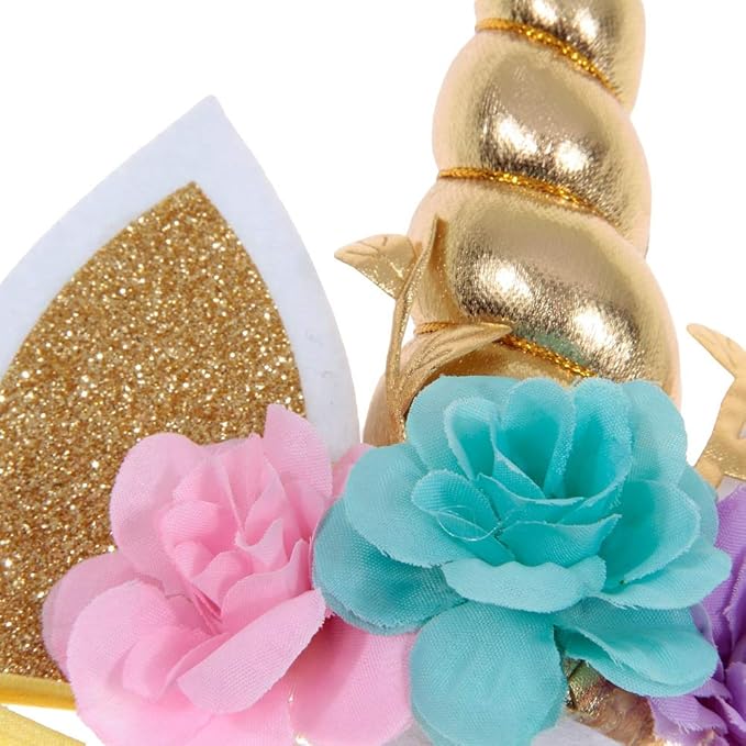Nishine Baby Elastic Glitter Unicorn Horn Headband Children Unicorn Party Supplies Cosplay Gift