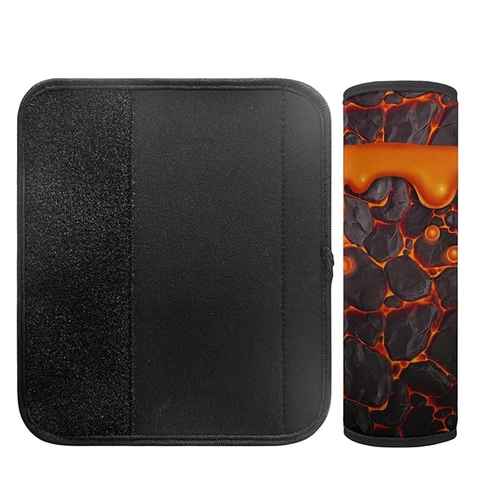 AFPANQZ 2 Pack Car Seat Belt Covers Cool Magma Fissure Design Car Seatbelt Pad Cushion Pads for Kids Adjustable Universal for Most Car Laptop Backpack Luggage Bag Straps Soft Pads