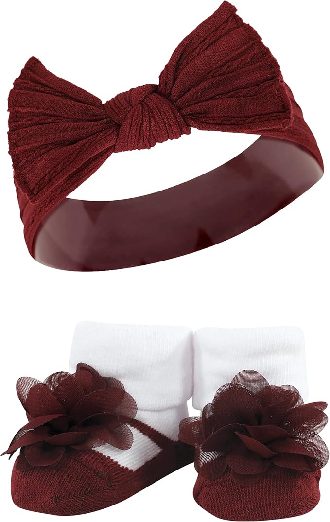 Hudson Baby Girl's Headband and Socks Giftset