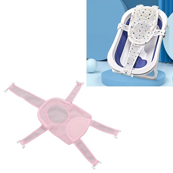 Five Corner Bath Seat Support Net Skid Proof Universal Breathable Mesh Soft Headrest Baby for Infant Equipment ()-Baby