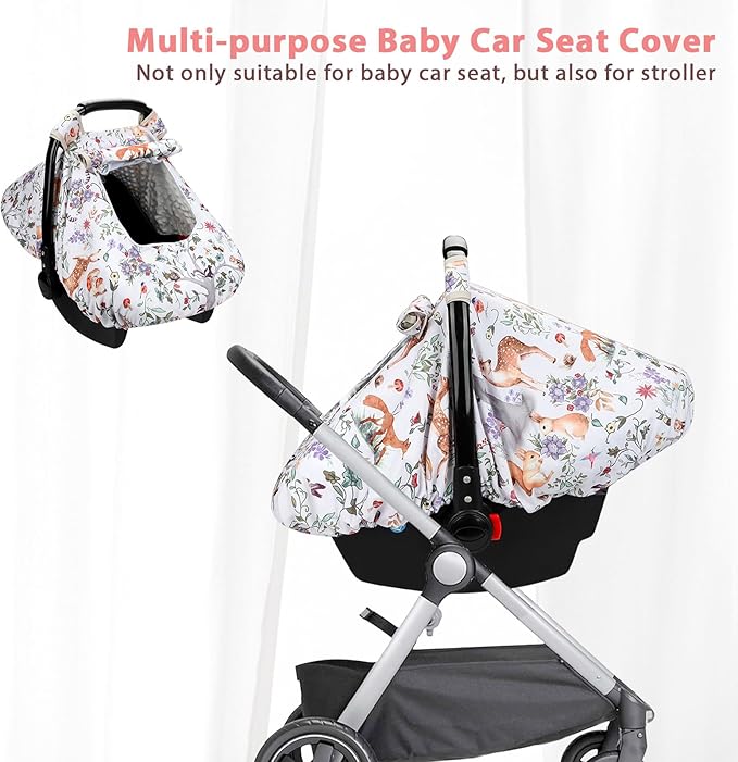 Baby Blanket & Winter Baby Car Seat Cover, Minky Infant Car Seat Covers for Babies, Purple Fleece Baby Blankets for Boys Girls
