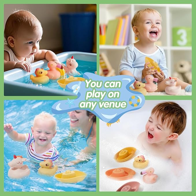 Mold Free Bath Toys, 15PCS | Safe Fun & Easy Clean Floating Boats & Rotating Waterfall Cups & Sealed with No Holes Floating Tub Toy and Mesh Bag for Babies 18+ Months | Bathtub Pool Water Toddler Toys
