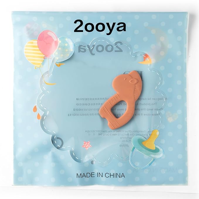 Silicone Teething Toy for Babies - 2ooya Zebra Infant Teething Relief Chew Toys Toddler Sore Gums Pain Food Grade Silicone Animal Theme Teether for Newborn 6-12 Months Baby Shower Birthday Gift
