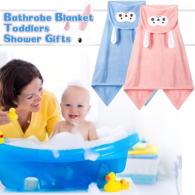 Kenning 4 Pack 28 x 55 Inch Hooded Baby Towels Toddler Bath Towel Toddler Baby Towels with Hood, Hooded Kids Bath Towel for Boy Girl 0-5 Year, Absorbent Thick Soft, Large Size, 4 Colors